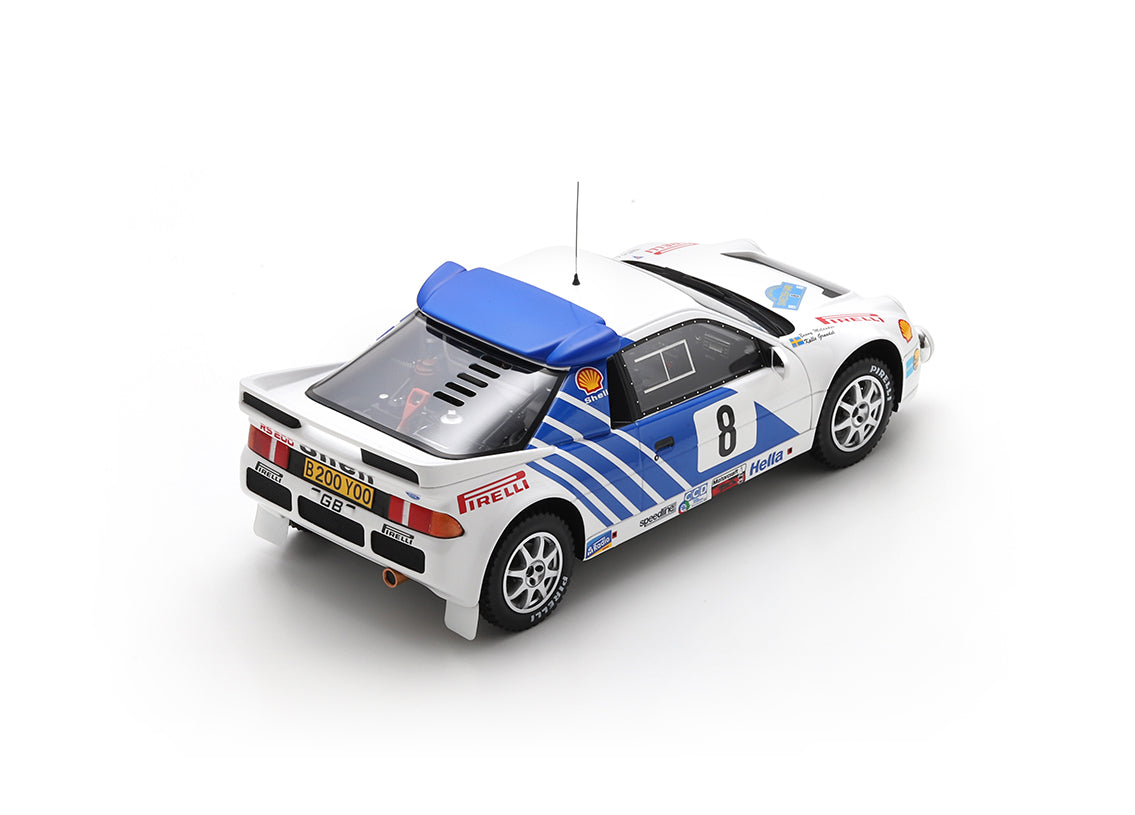 Spark 1:18 Ford RS200 No.8 Kalle Grundel Benny Melander - 3rd Swedish Rally 1986 - Resin Model