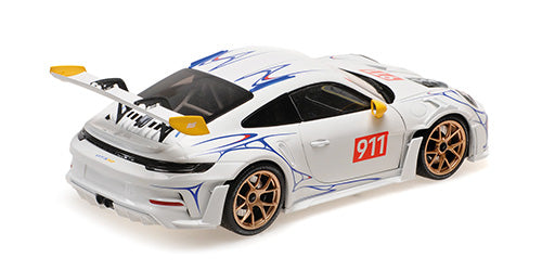 Minichamps 1:18 PORSCHE 911 (992) GT3RS – 2023 – White/Yellow Decor - Diecast Model