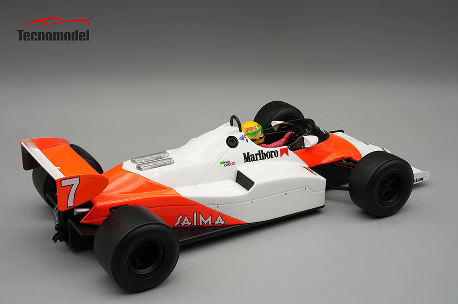 Tecnomodel 1:18 McLaren MP4/1C 1983 Silverstone Test Ayrton Senna No.7 with Driver Figure - Limited Edition Resin Model