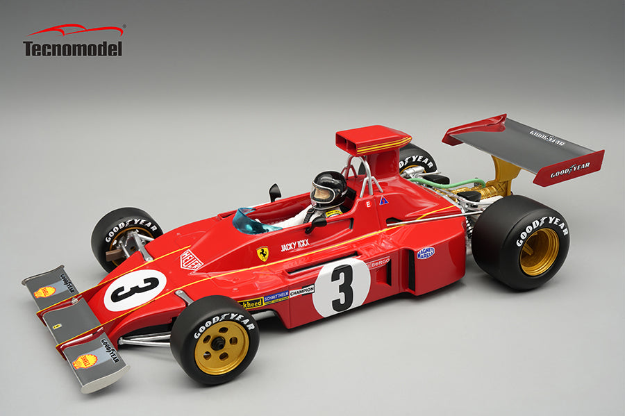 Tecnomodel - 1:18 Ferrari 312 B3 No.3 Jacky Ickx Italy GP 1973 - Limited Edition - With Driver Figure- Resin Model Car