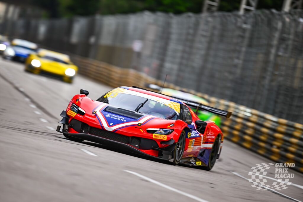 Looksmart 1:18 Ferrari - 296 GT3 3.0L Turbo V6 Team AF Corse N 50 Macau GP FIA GT World Cup 2024 Antonio Fuoco - Red Blue - Resin Model