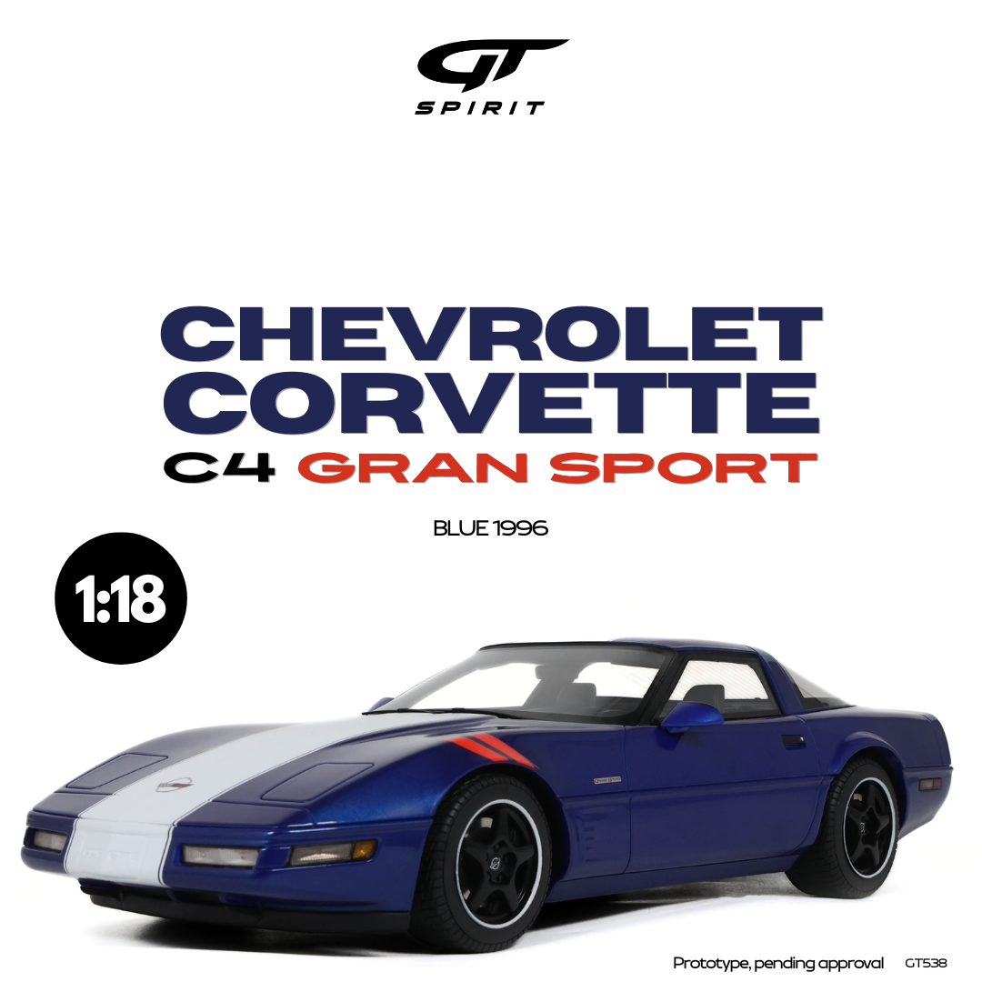 GT Spirit 1:18 Chevrolet Corvette C4 Gran Sport Blue 1996 - Resin Model