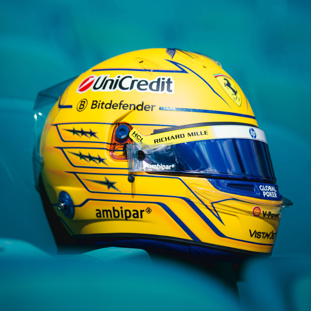 Looksmart 1:5 - Lewis Hamilton Ferrari F1 Helmet - Miami GP 2025 - Resin Model