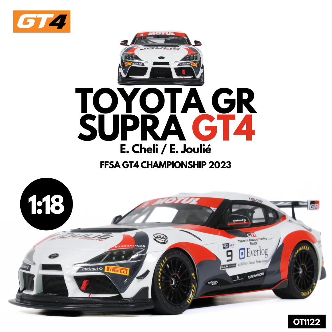 Otto Mobile 1:18 Toyota Supra GT4 White E.Cheli E.Joulié FFSA GT4 Championship 2023 - Resin Model
