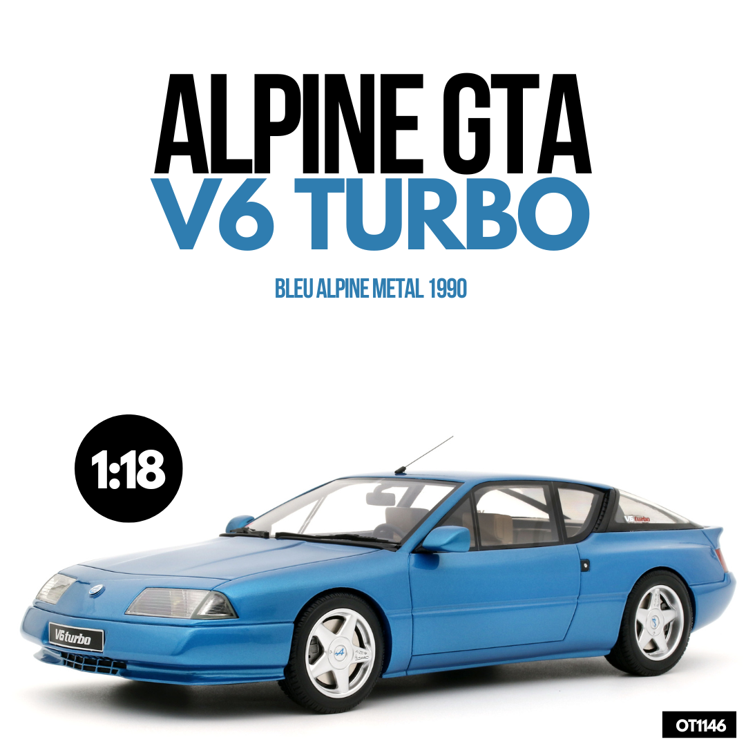 Otto Mobile 1:18 Alpine GTA V6 Turbo Bleu Alpine Metal 488 1990 - Limited Edition - Resin Model