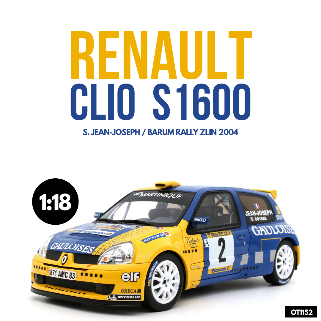 Otto Mobile 1:18 Renault Clio S1600 No.2 S. Jean-Joseph Barum Rally Zlin 2004 - Limited Edition - Resin Model