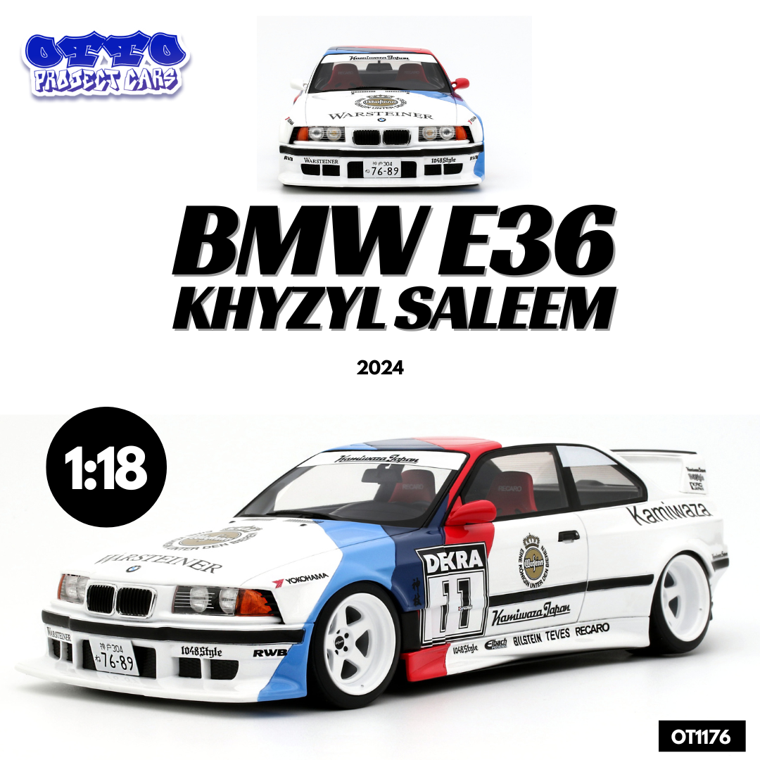 Otto Mobile 1:18 BMW E36 Khyzyl Saleem White 2024 - Resin Model