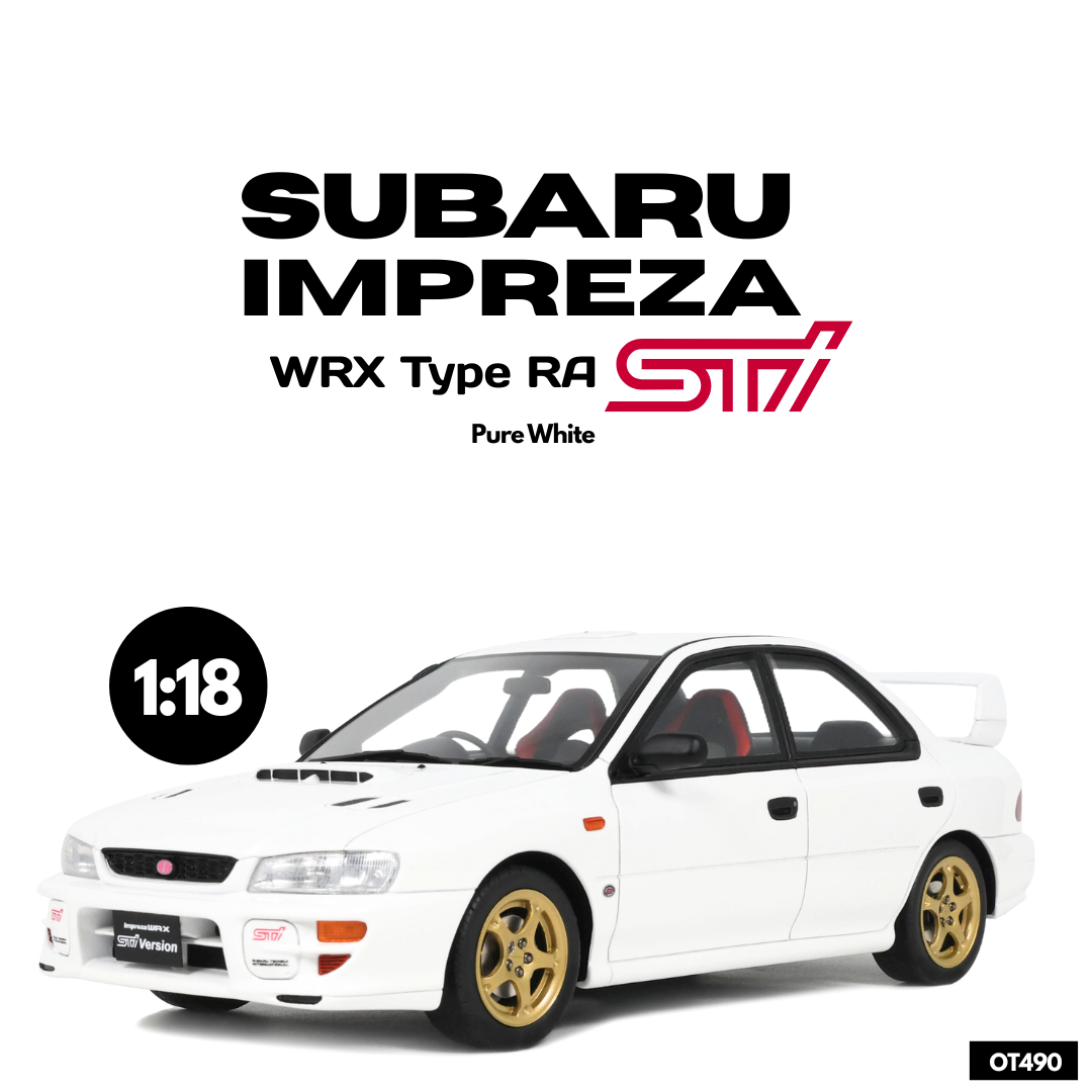 Otto Mobile 1:18 Subaru Impreza WRX Type RA STI Pure White 2000 - Limited Edition - Resin Model