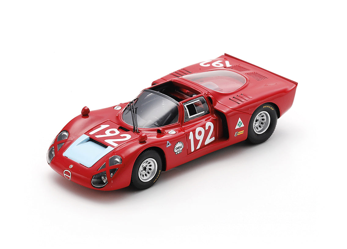 Spark 1:43 - Alfa Romeo T33/2 Autodelta No.192 Lucien Bianchi Mario Casoni 3rd Targa Florio 1968 - Resin Model