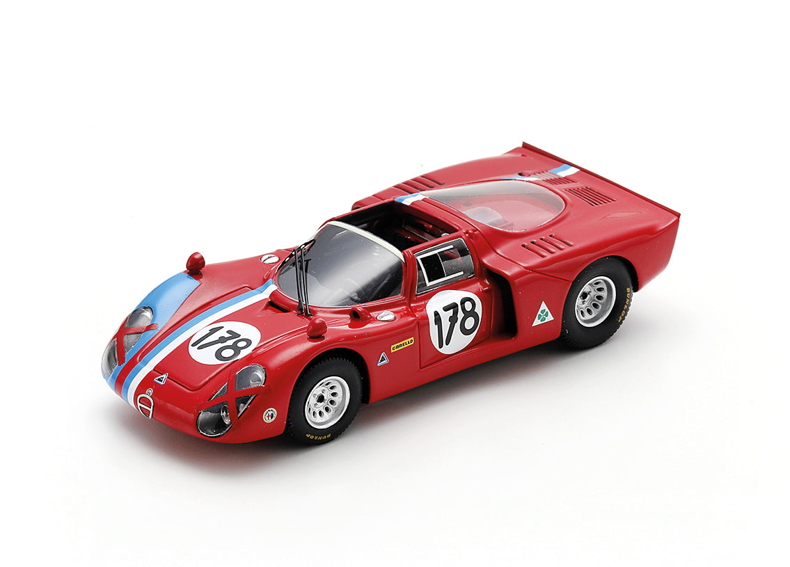 Spark 1:43 - Alfa Romeo T33-2 No.178 Teddy Pilette Rob Slotemaker 5th Targa Florio 1968 - Resin Model