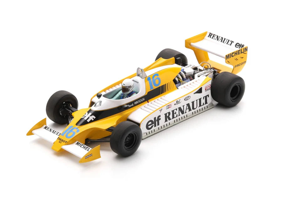 Spark 1:18 - Renault RS12 No.16 René Arnoux 3rd French GP 1979 - Resin Model