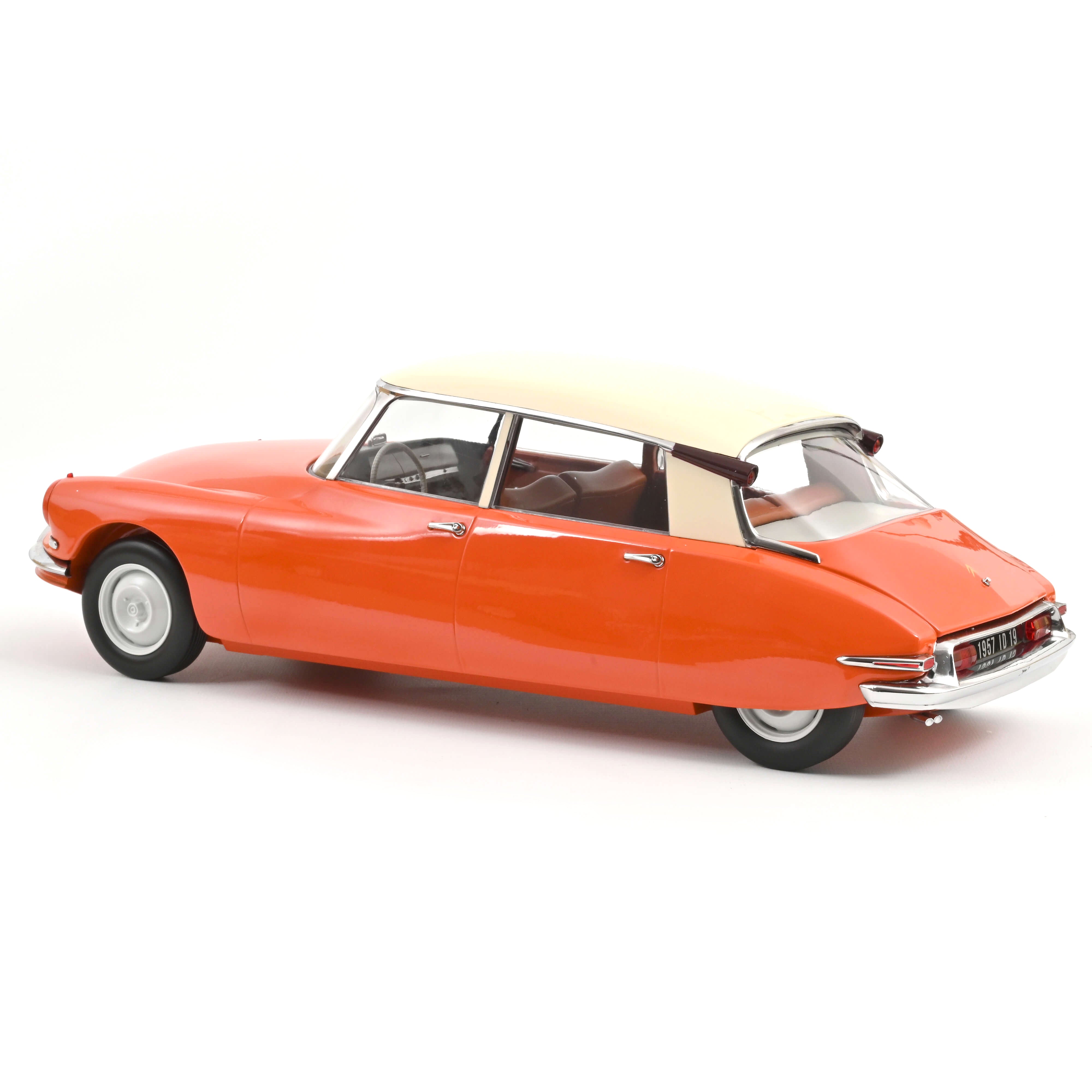 Norev 1:12 1957 Citroen ID 19 - Capucine Orange and Cream - Diecast Model