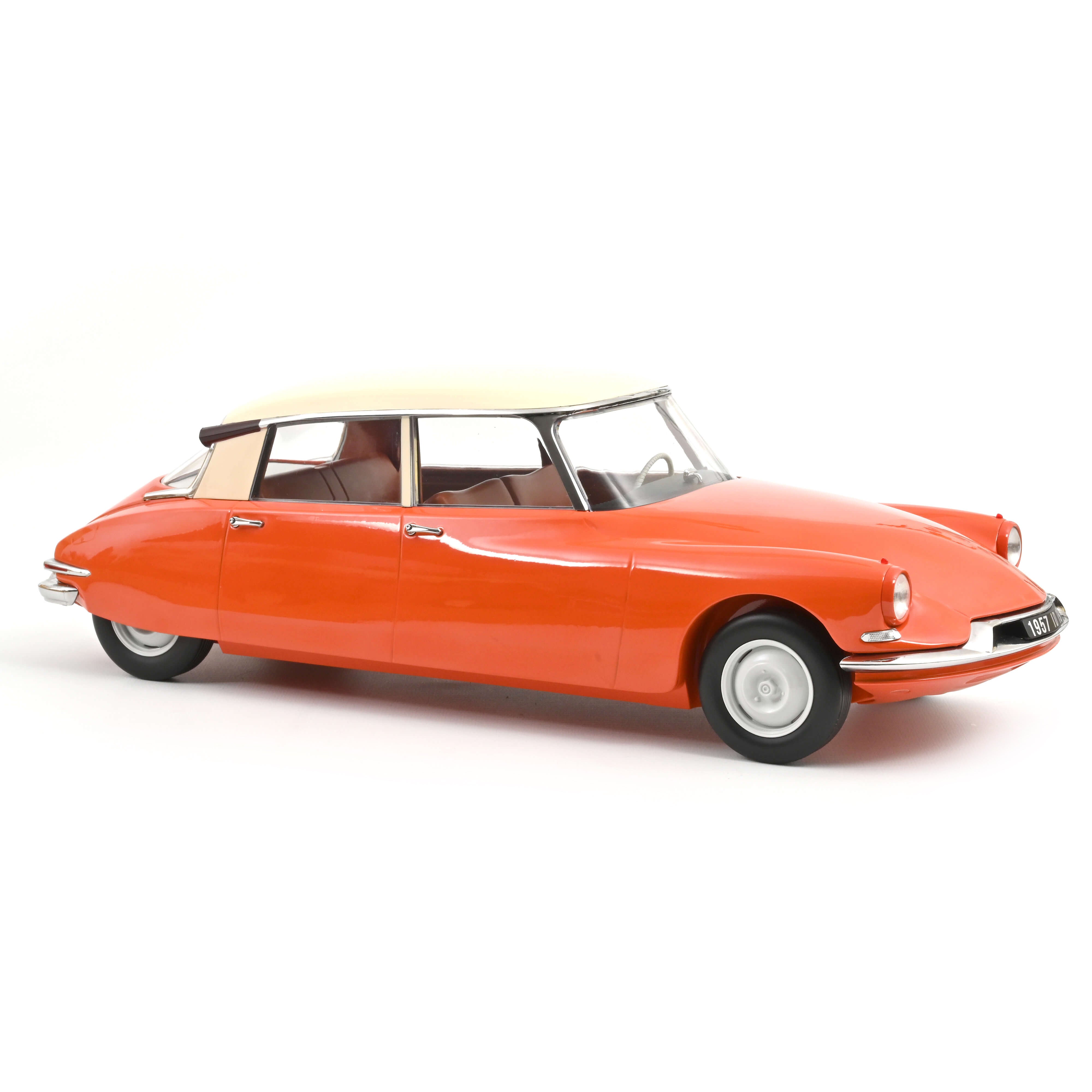Norev 1:12 1957 Citroen ID 19 - Capucine Orange and Cream - Diecast Model