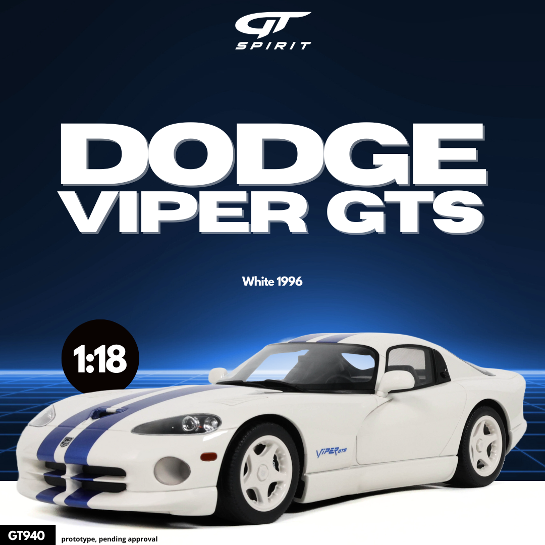 GT Spirit 1:18 Dodge Viper GTS White 1996 - Resin Model