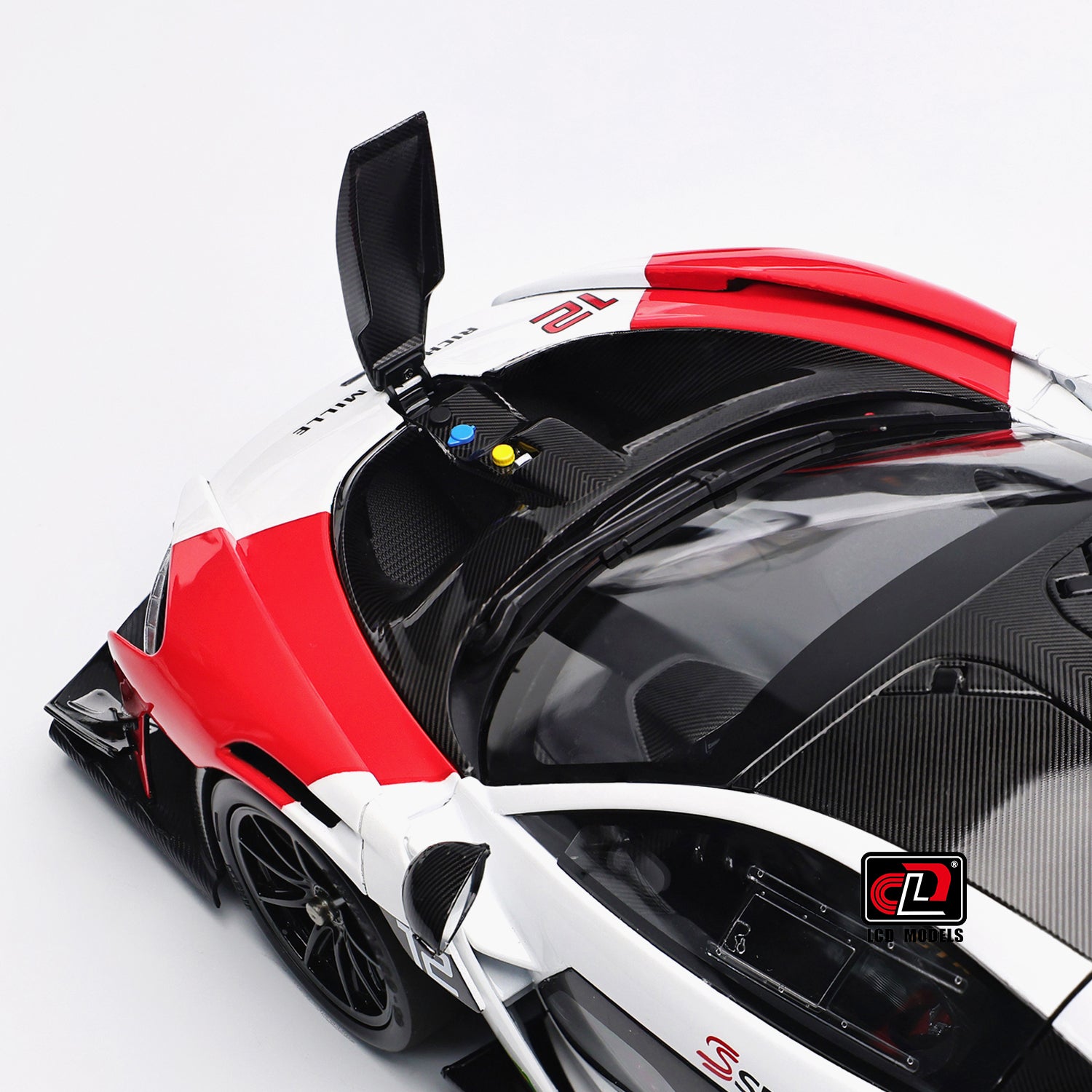 LCD 1:18 - McLaren Senna GTR (Red and white) with Decals - Diecast Model Car