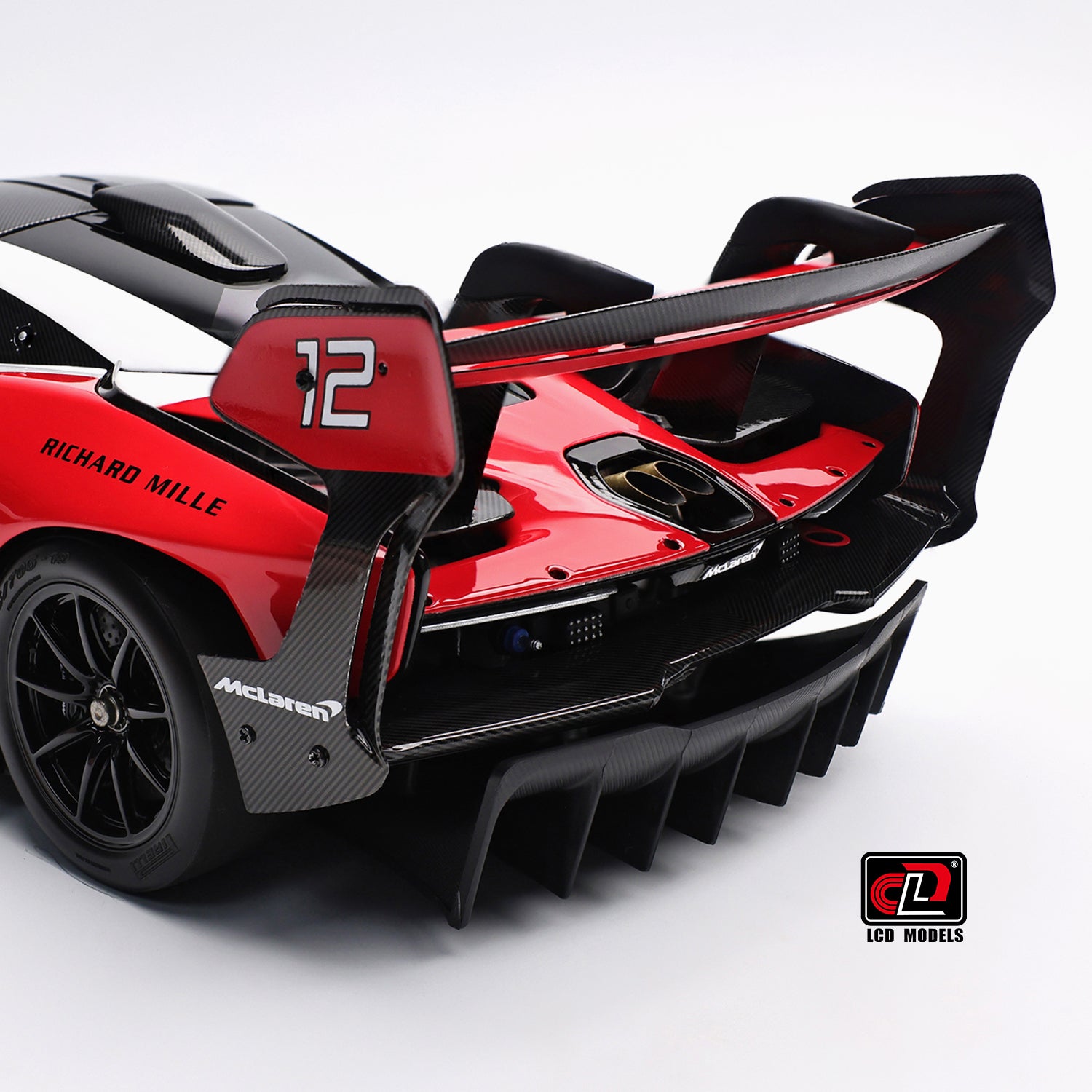 LCD 1:18 - McLaren Senna GTR (Red and white) with Decals - Diecast Model Car