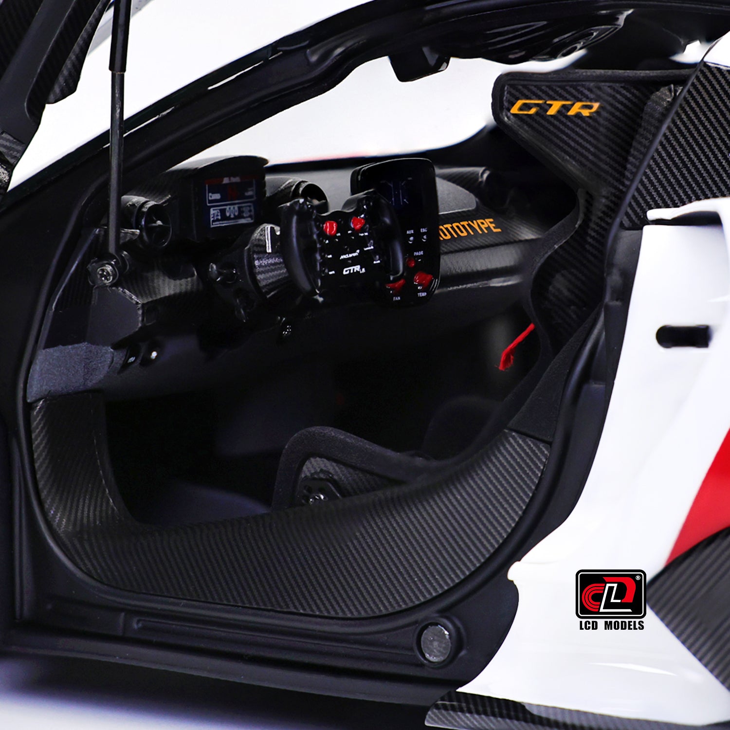 LCD 1:18 - McLaren Senna GTR (Red and white) with Decals - Diecast Model Car