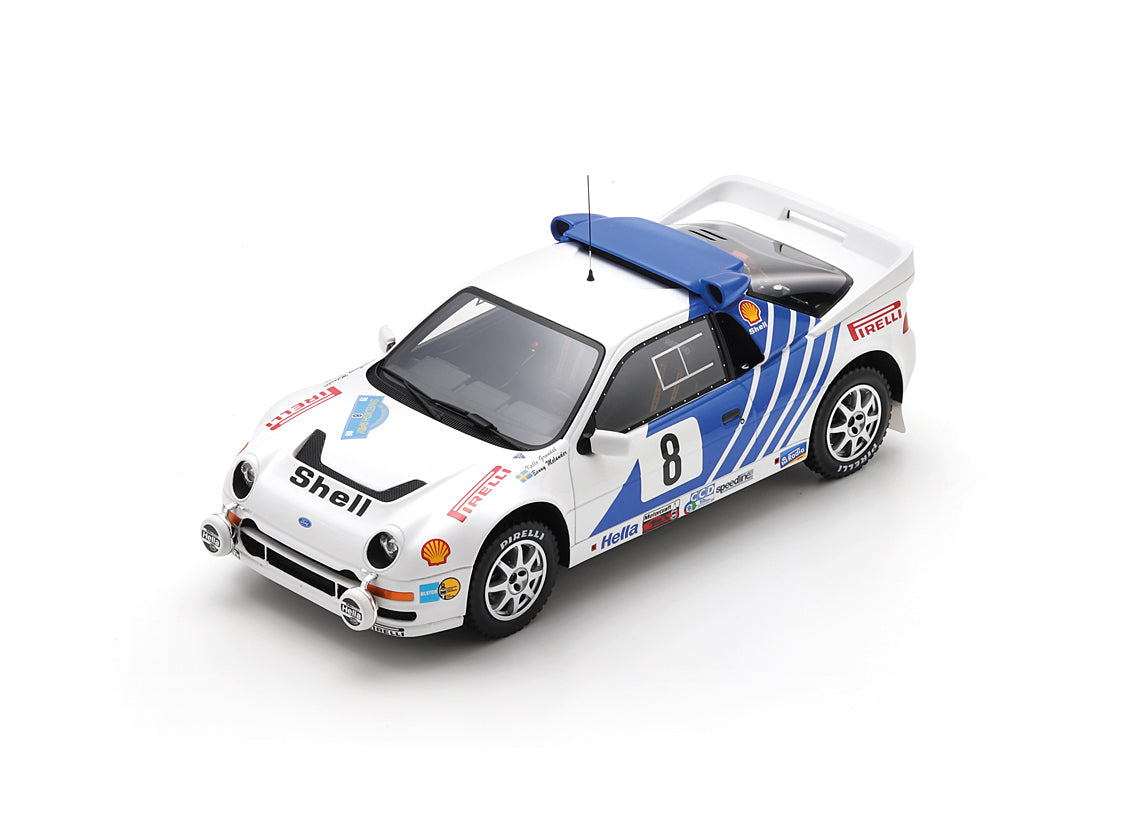 Spark 1:18 Ford RS200 No.8 Kalle Grundel Benny Melander - 3rd Swedish Rally 1986 - Resin Model