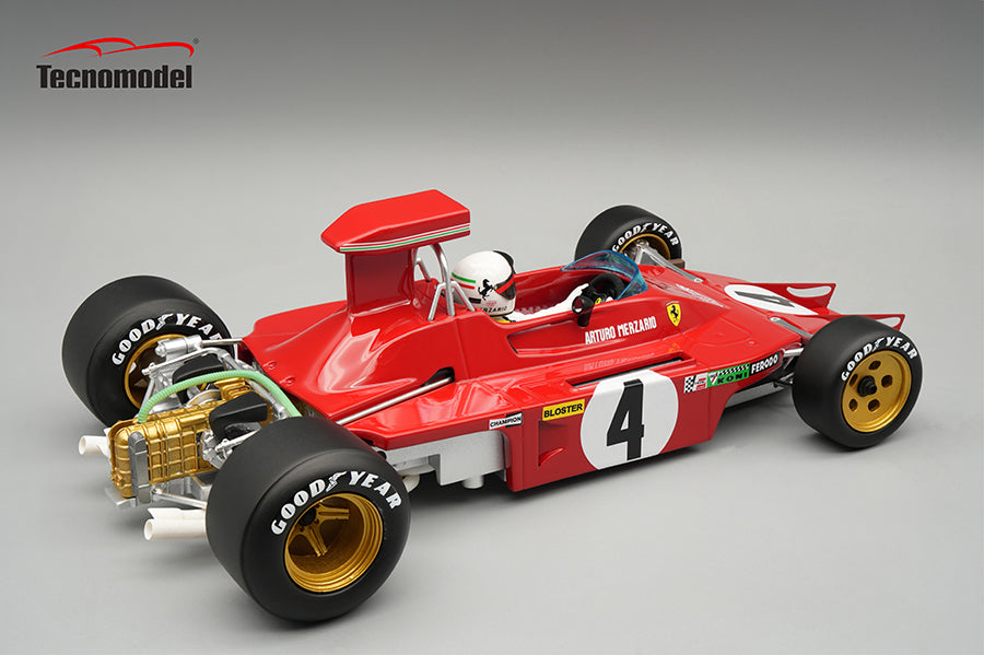 Tecnomodel 1:18 - Ferrari 312 B3 No.4 Arturo Merzario USA GP 1973 - With Driver Figure - Limited Edition - Resin Model Car