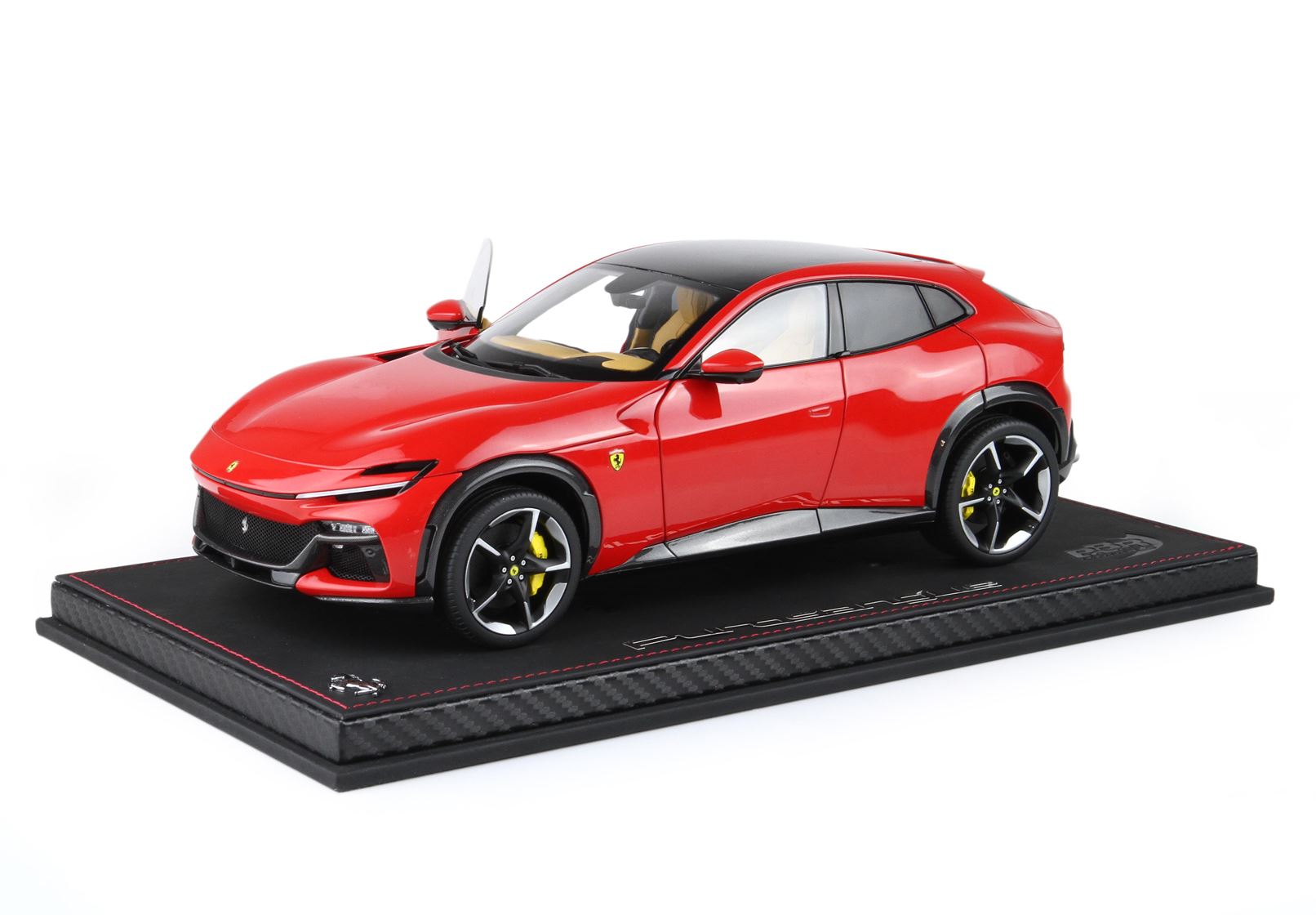 BBR 1:18 Ferrari Purosangue Panoramic Roof Rosso Corsa - Luxury Pack - Full Openings - Diecast Model with Showcase