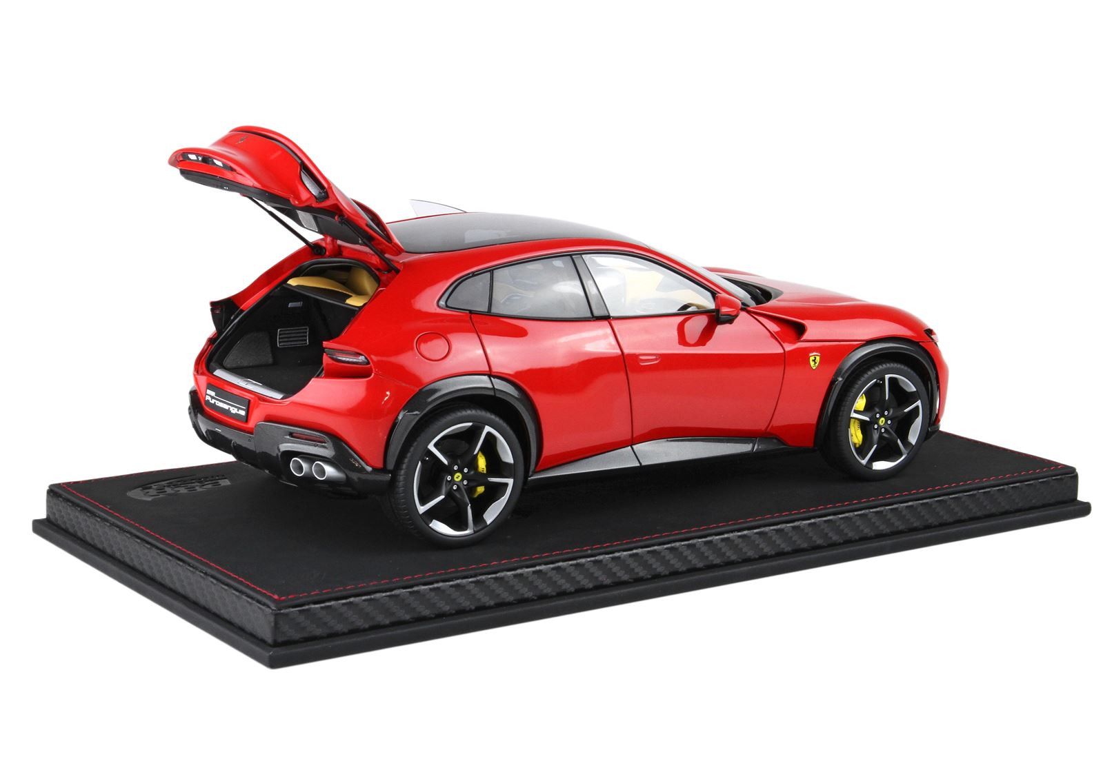 BBR 1:18 Ferrari Purosangue Panoramic Roof Rosso Corsa - Luxury Pack - Full Openings - Diecast Model with Showcase