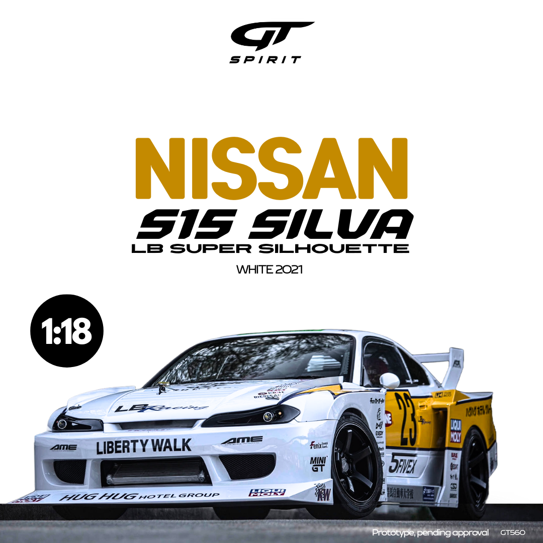 GT Spirit 1:18 Nissan S15 Silva LB Super Silhouette White 2021 - Resin Model