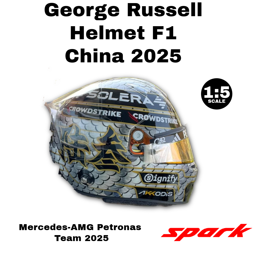 Spark 1:5 - George Russell Helmet F1 Team Mercedes AMG Petronas China GP 2025 - Resin Model