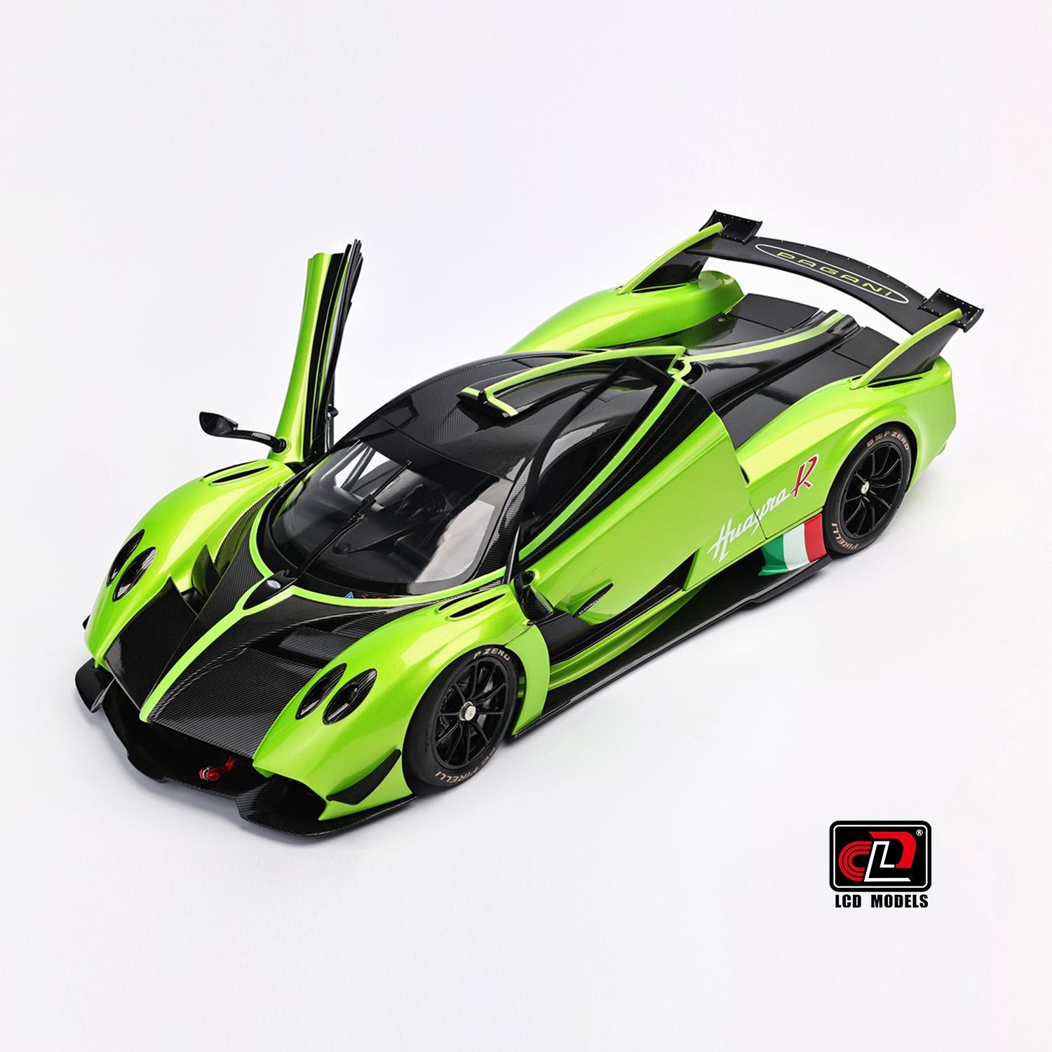 LCD 1:18 Pagani Huayra R Green - Diecast Model - Full Openings