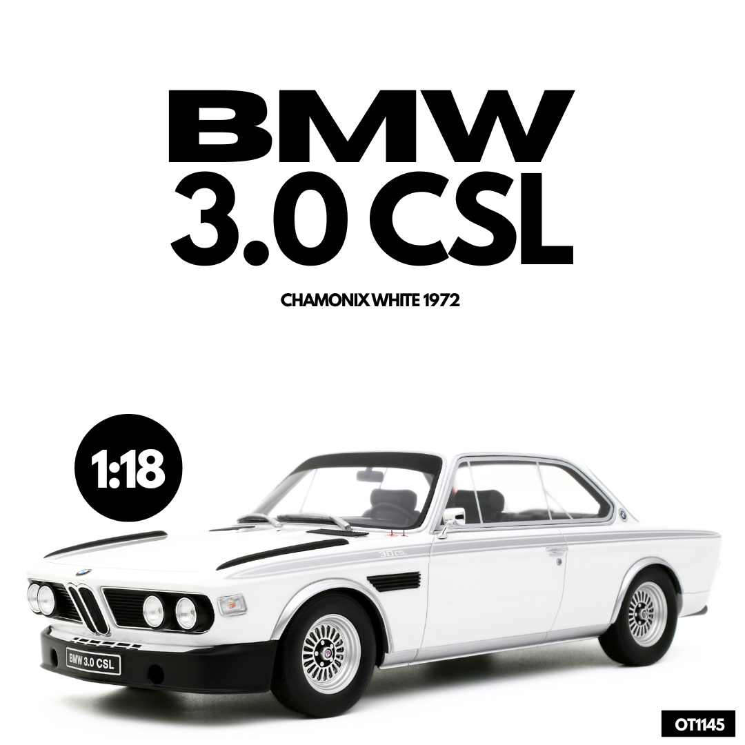 Otto Mobile 1:18 BMW 3.0 CSL Chamonix White 1972 - Limited Edition - Resin Model