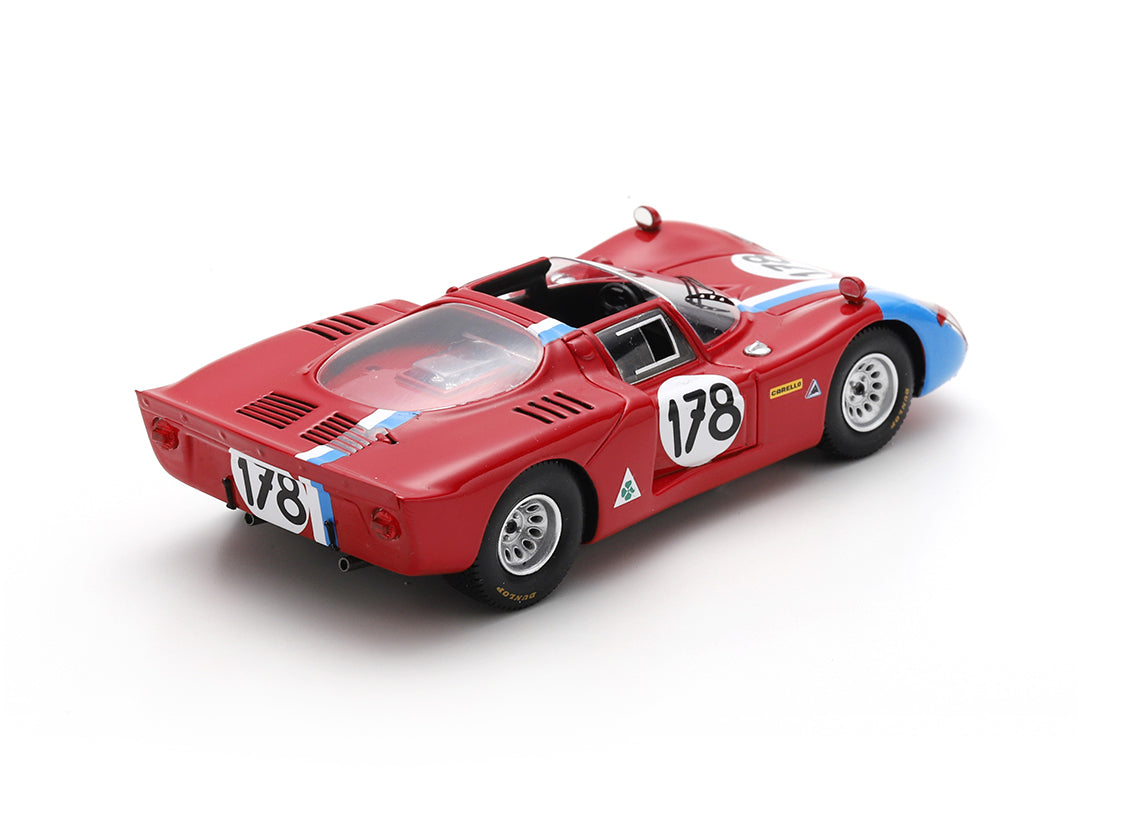 Spark 1:43 - Alfa Romeo T33-2 No.178 Teddy Pilette Rob Slotemaker 5th Targa Florio 1968 - Resin Model