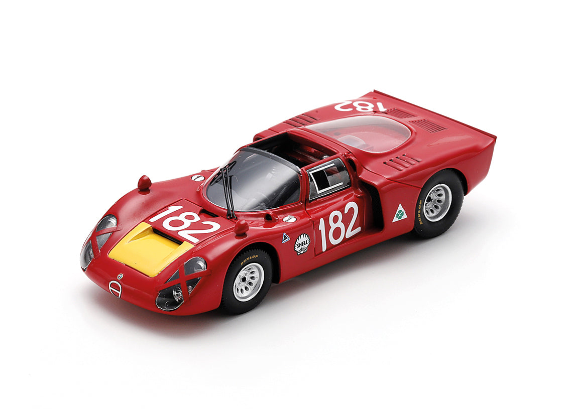 Spark 1:43 - Alfa Romeo T33-2 Autodelta No.182 Giancarlo Baghetti Giampiero Biscaldi 6th Targa Florio 1968 - Resin Model