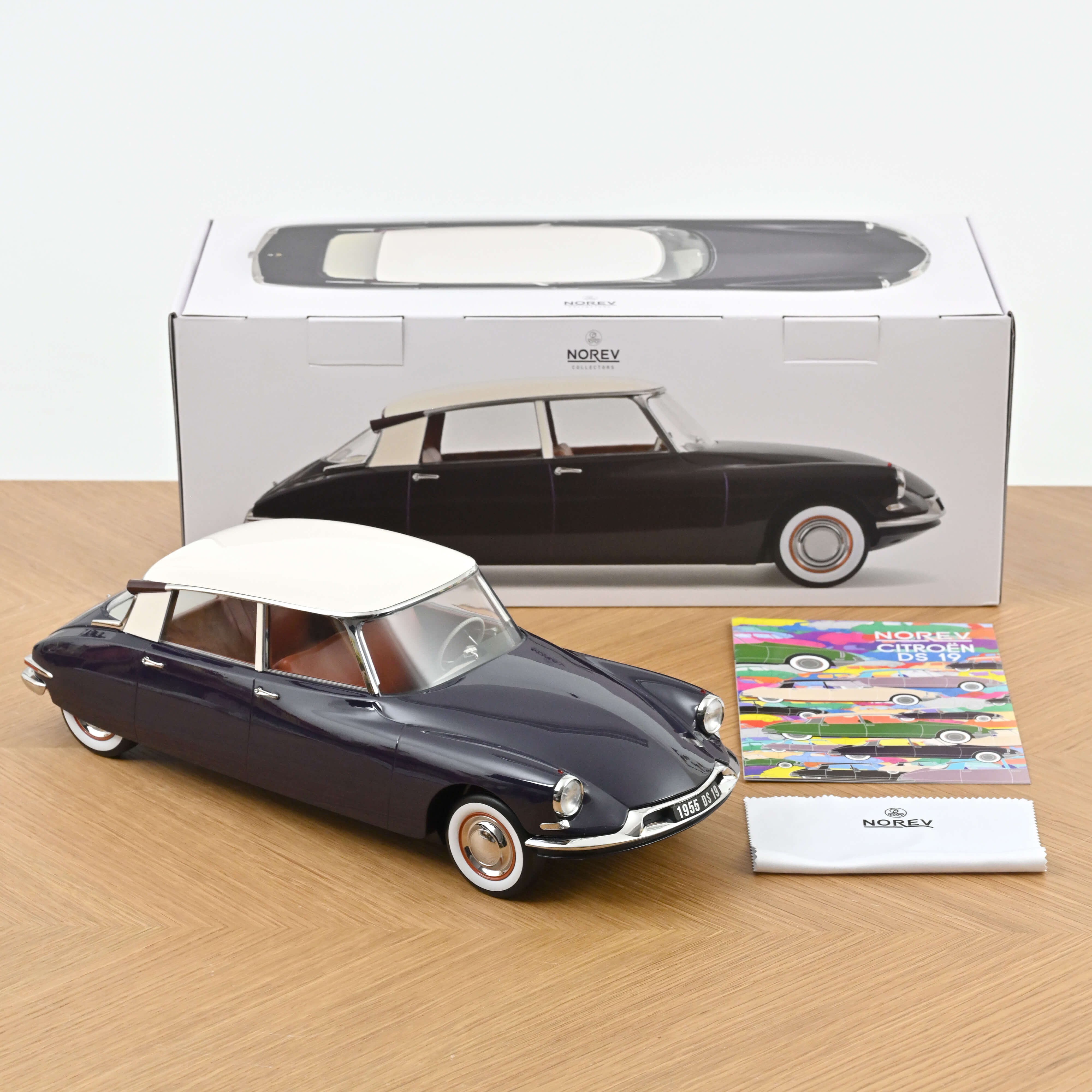 Norev 1:12 1955 Citroen DS19 - Purple and Champagne - Diecast Model