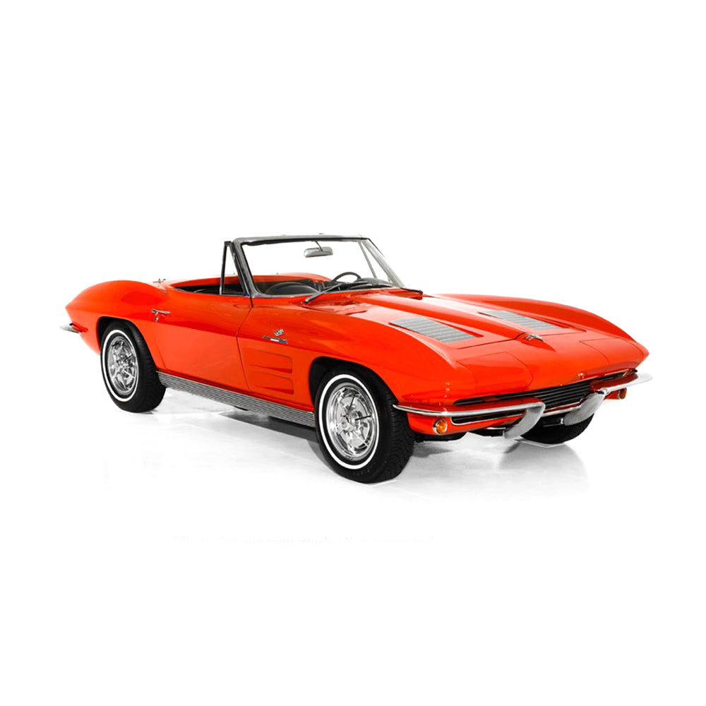 Norev 1:18 1963 Chevrolet Corvette Sting Ray Cabriolet - Riverside Red - Diecast Model