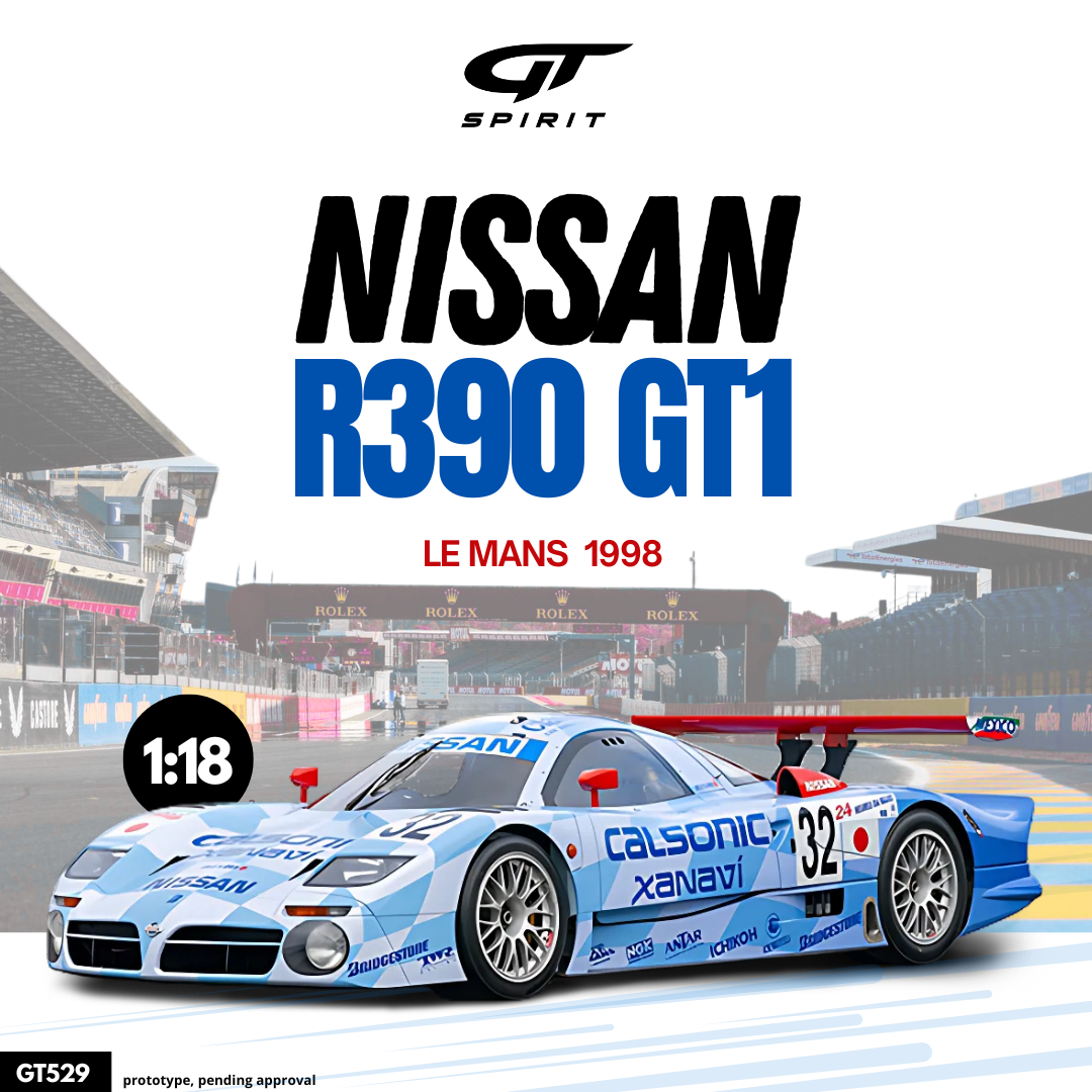 GT Spirit 1:18 Nissan R390 GT1 Le Mans 1998 Blue 1998 - Resin Model