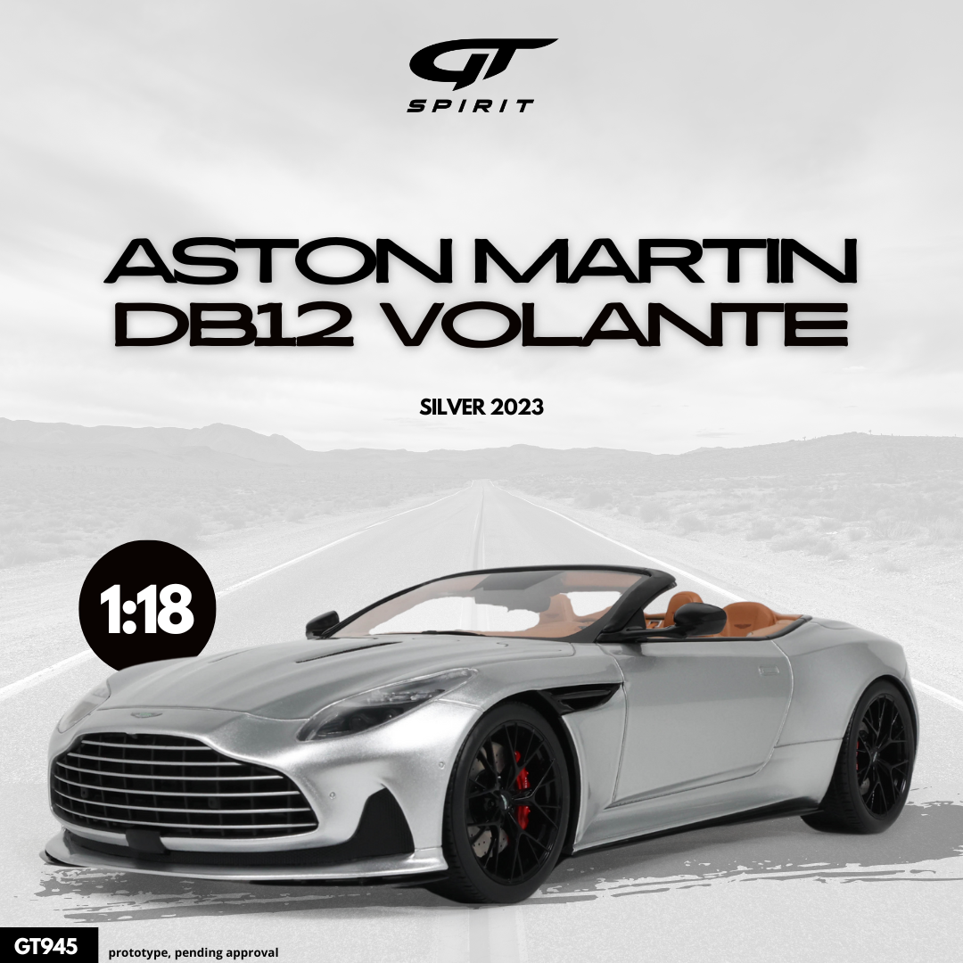 GT Spirit 1:18 Aston Martin DB12 Volante Silver 2023 - Resin Model