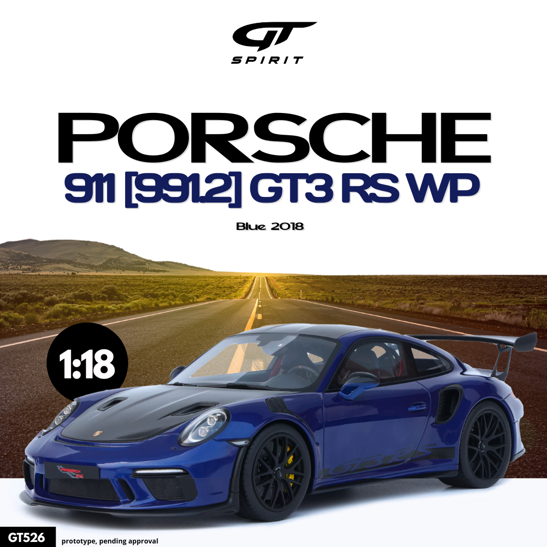 GT Spirit 1:18 Porsche 911 [991.2] GT3 RS WP Blue 2018 - Resin Model