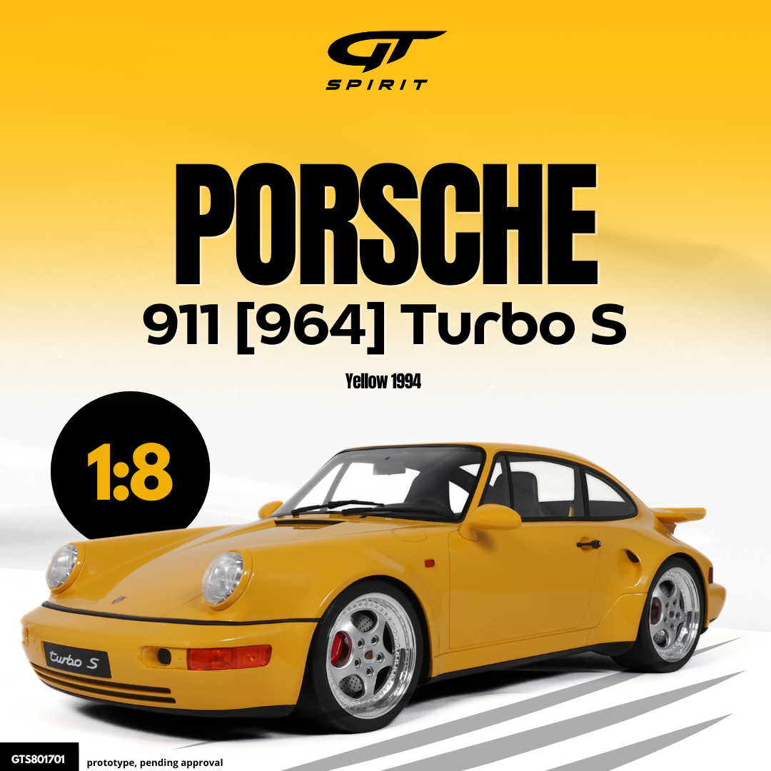 GT Spirit 1:8 Porsche 911 [964] Turbo S Yellow 1994 - Resin Model